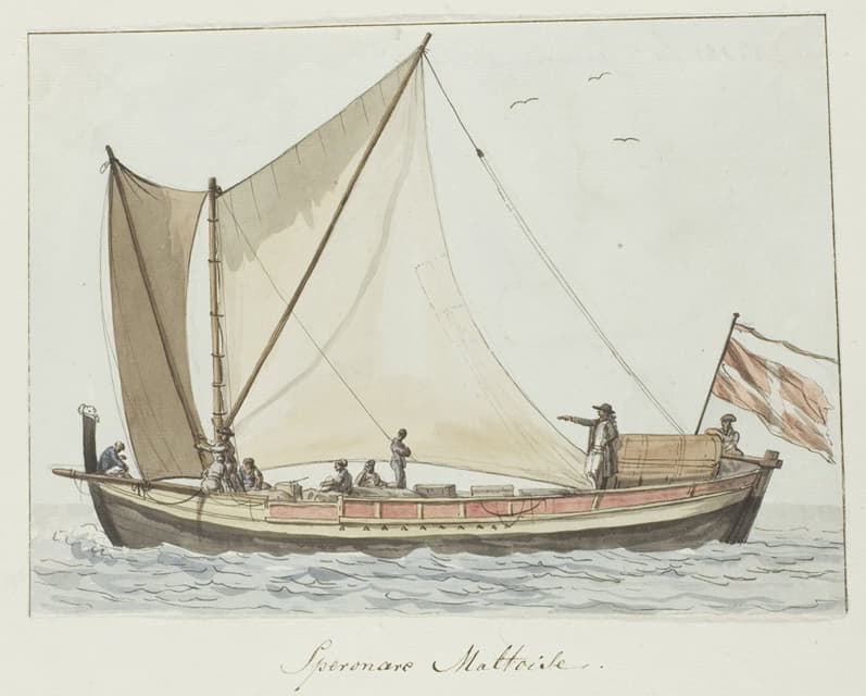 Abraham-Louis-Rodolphe Ducros - Speronare schip afkomstig uit Malta