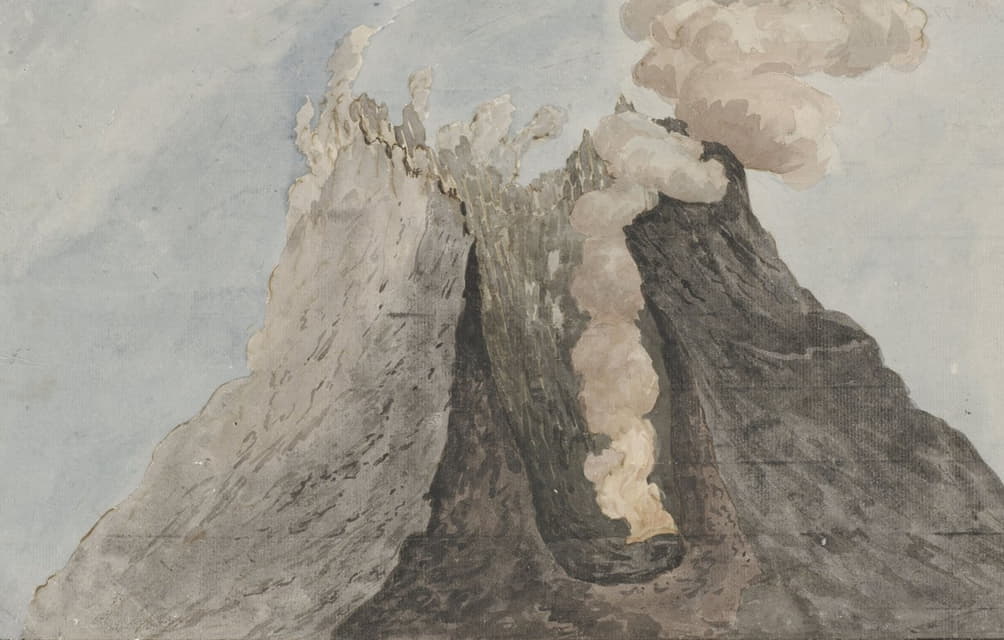 Willem Carel Dierkens - Binnenzijde van krater Etna
