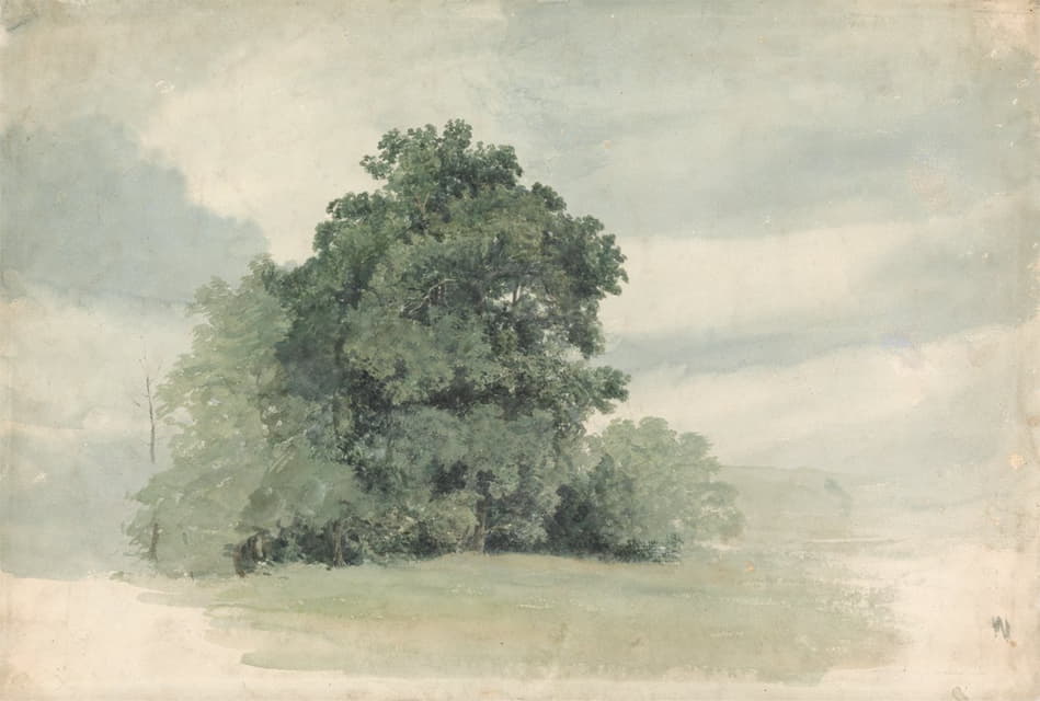 Cornelius Varley - Study of Trees at the Edge of a Field