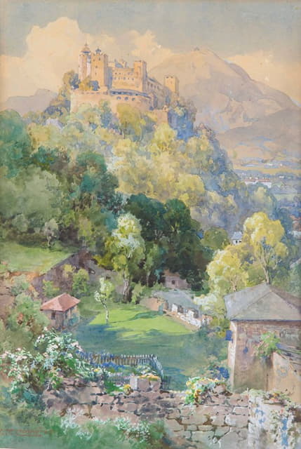 Edward Theodore Compton - Festung Hohensalzburg von der Richterhöhe