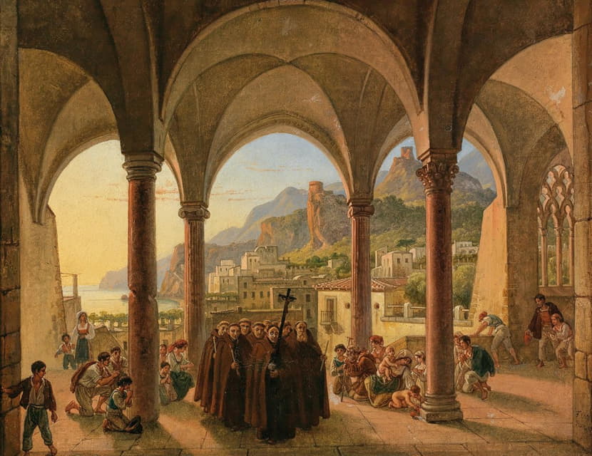 Franz Ludwig Catel - Blick auf Amalfi aus der Vorhalle des Doms
