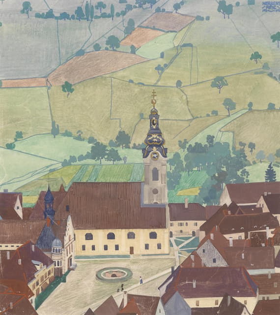 Herbert von Reyl-Hanisch - Kirchenplatz und Felder