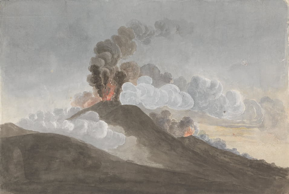 维苏威火山正在喷发。
