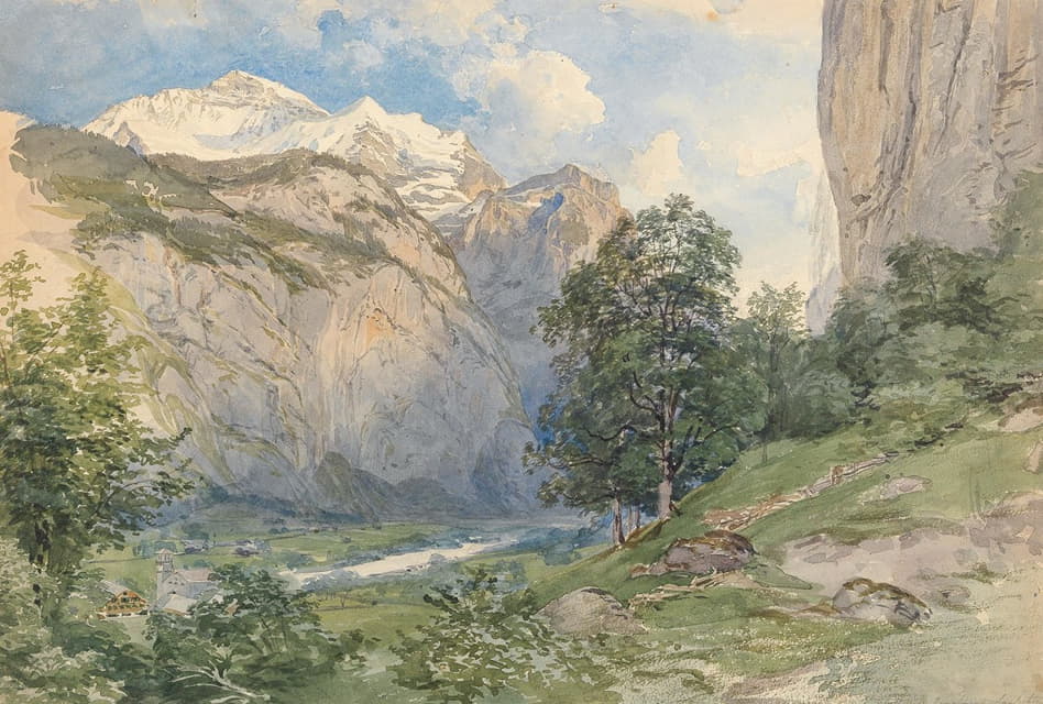 Josef Höger - The Lauterbrunnen valley with Jungfrau