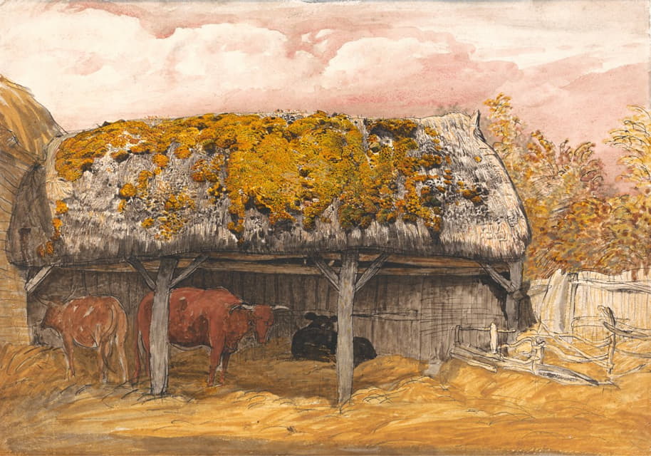 Samuel Palmer - A Cow Lodge with a Mossy Roof