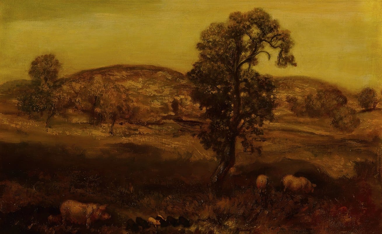 Arthur Bowen Davies - Landscape with Pigs (Autumn Landscape)