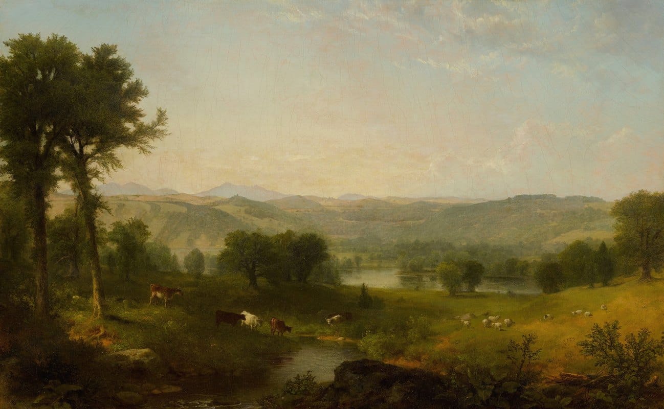 Asher Brown Durand -  Landscape with Cows and Sheep