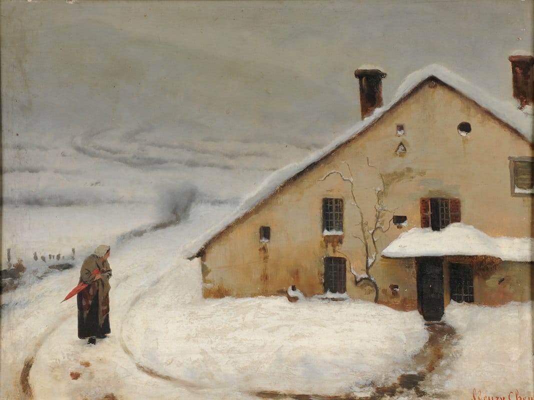 Augustin Chenu - Paysage. Effet de neige