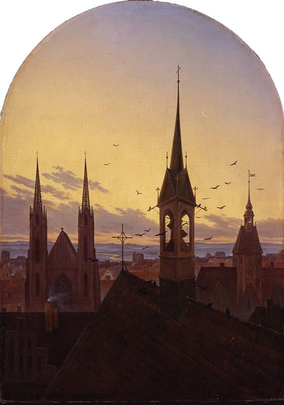 Carl Gustav Carus - Morning peal (Old German city in the morning light)