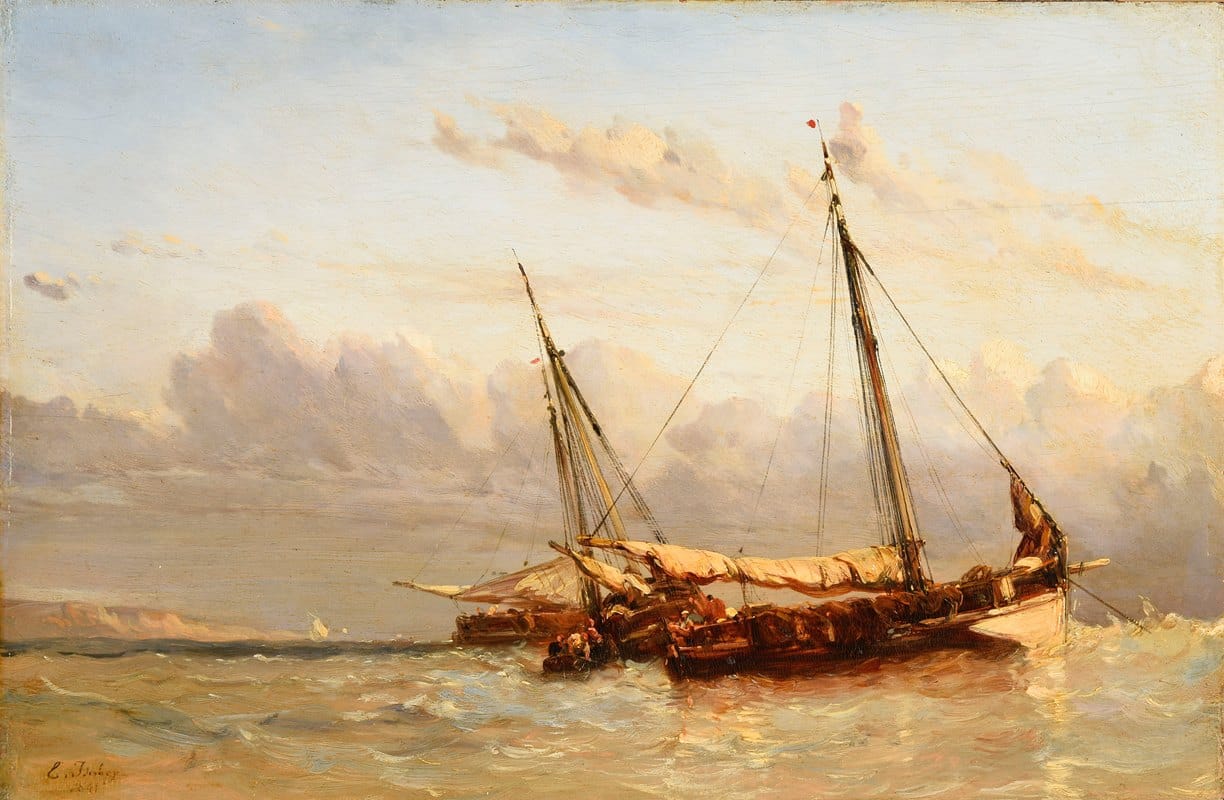 Eugène Isabey - Barques de pêche