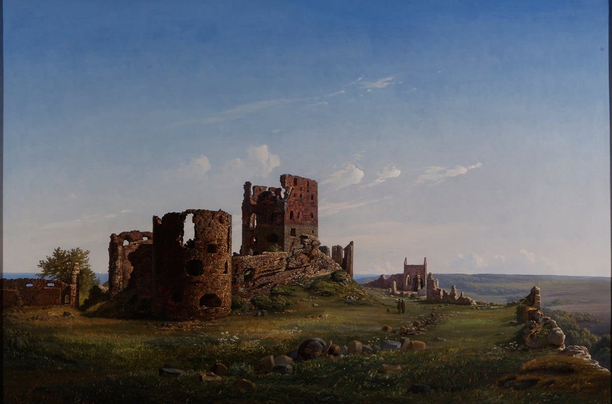 Ferdinand Richardt - View of the ruined castle of Hammershus