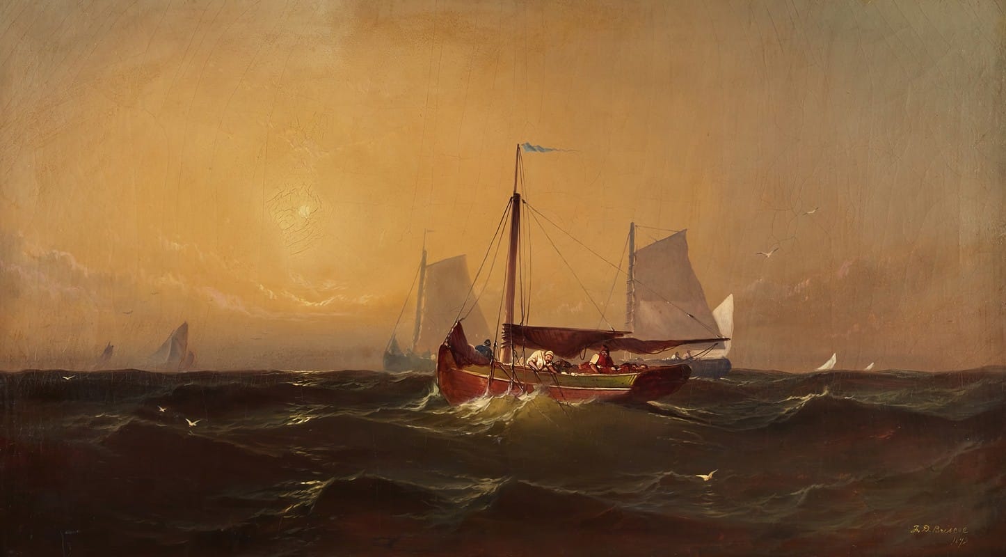 Franklin D. Briscoe - Sea Scene with Boats