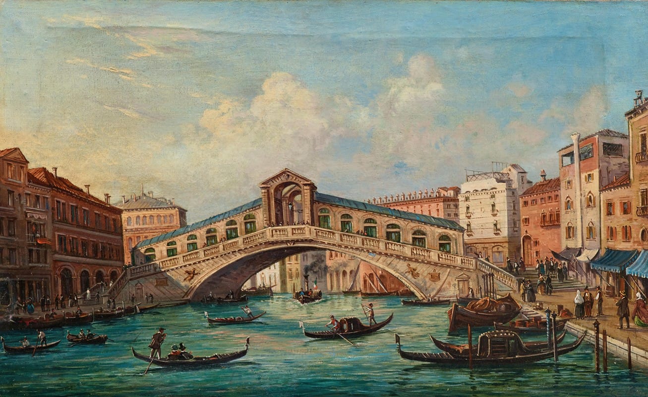 Giovanni Grubacs - Venice, the Rialto Bridge in Venice