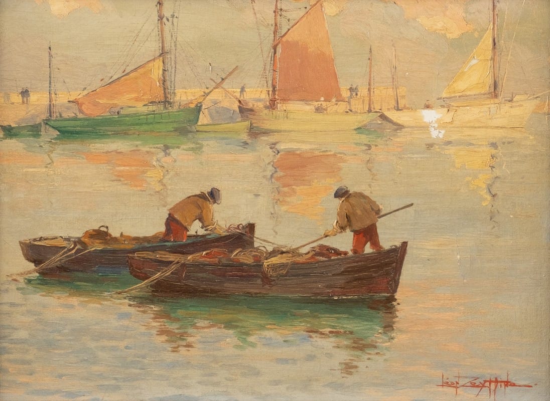 Léon Zeytline - Fishermen on the Loire near Nante