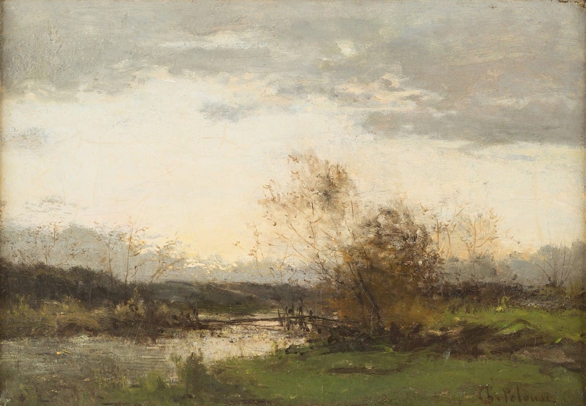 Léon-Germain Pelouse - Dawn over river