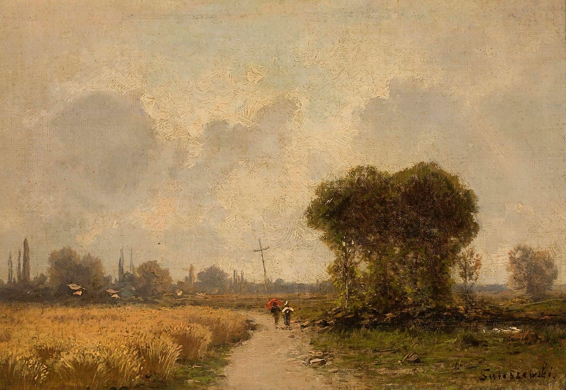 Aleksander Swieszewski - Landscape with a road