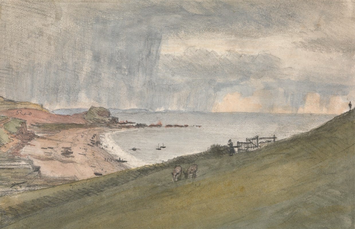 William Crotch - Budleigh, Salterton… An easier way of descending ye cliff