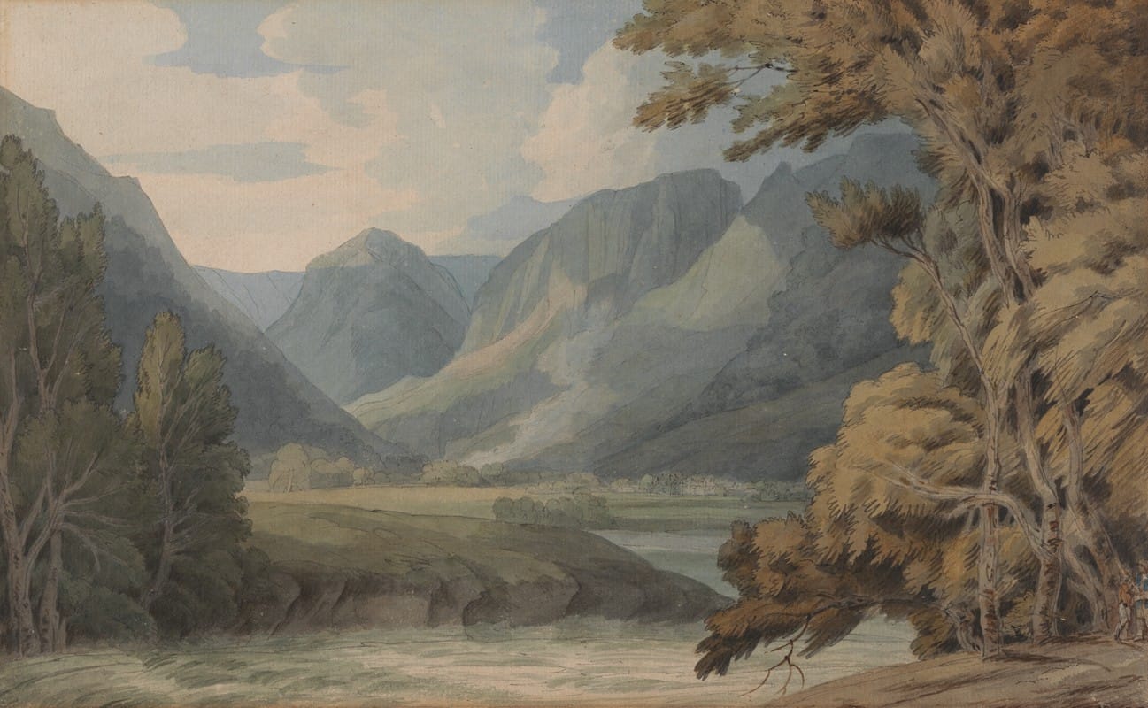 Francis Towne - View in Borrowdale of Eagle Crag and Rosthwaite