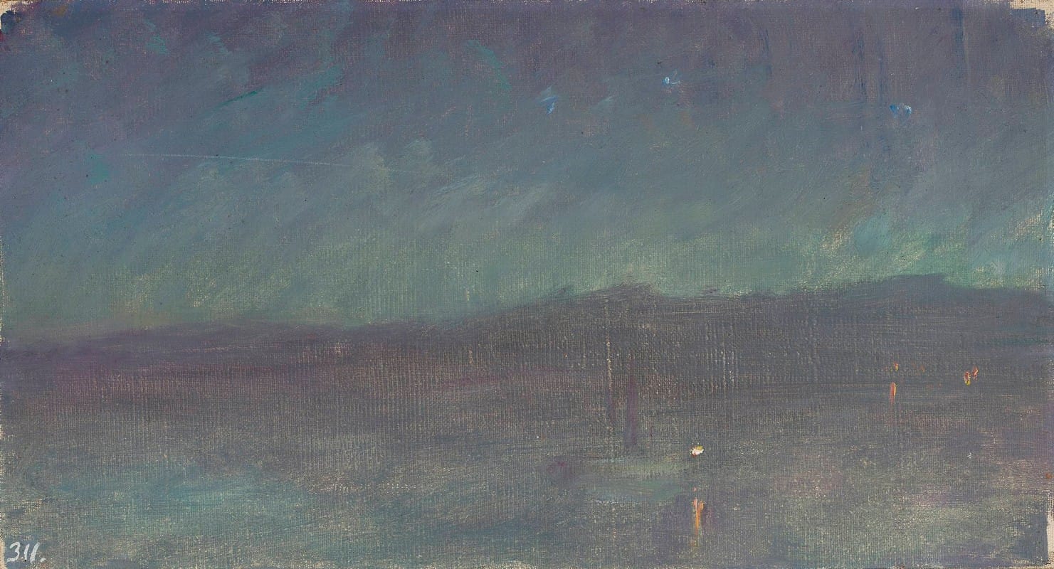 Jan Ciągliński - Night on the sea. From the journey to Constantinople