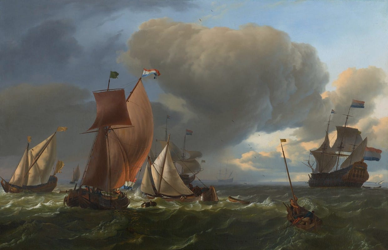 Ludolf Bakhuysen - The Man-o’-War ‘Bruinvisch’ and Other Ships in Rough Sea