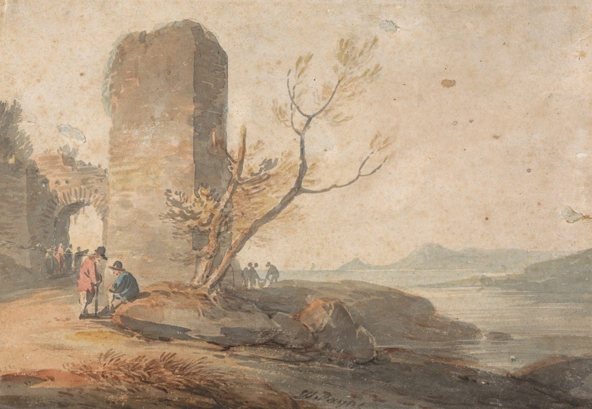 William Payne - Figures by a Ruined Arch