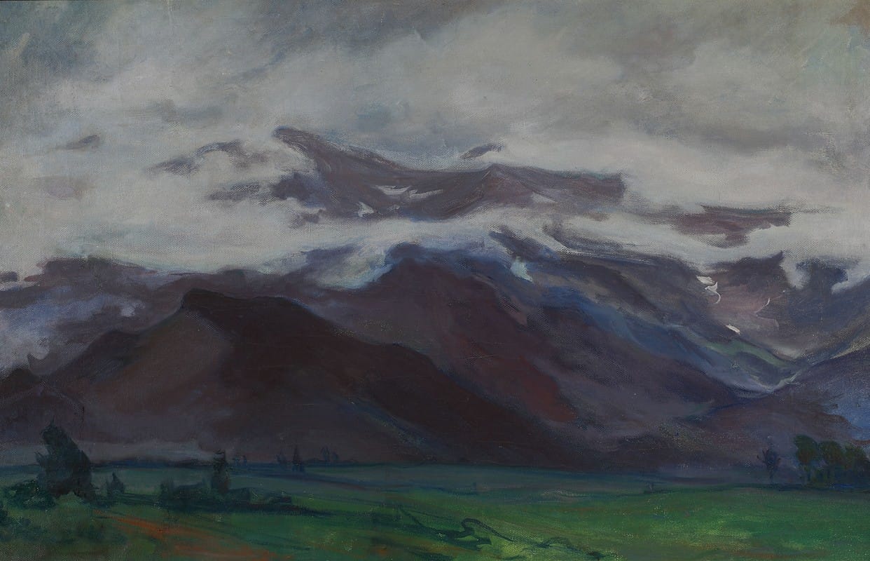 Władysław Ślewiński - Clouds over flatland below the Tatra Mountains