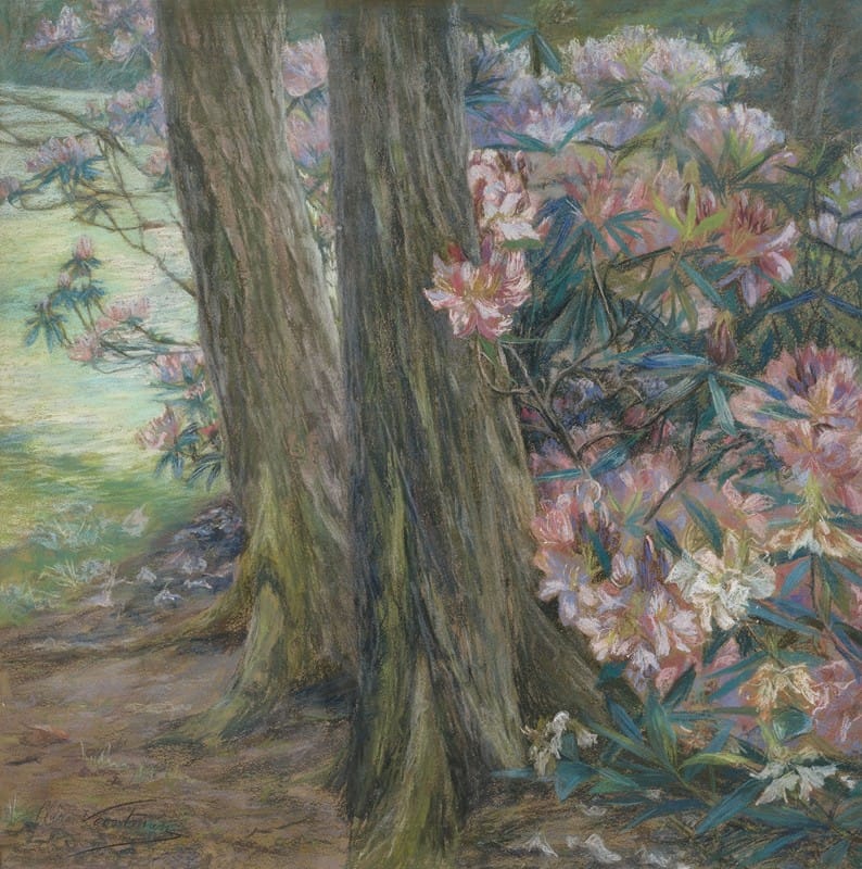 Clara Voortman - Rhododendronbusch in einem Garten