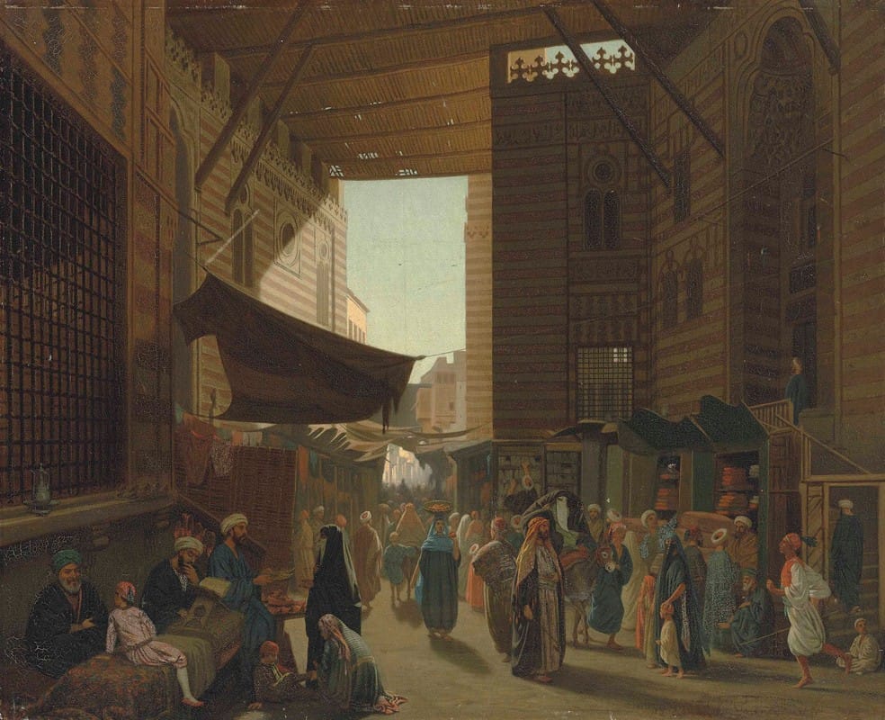 Louis-Emile Pinel De Grandchamp - At the Bazaar, Cairo