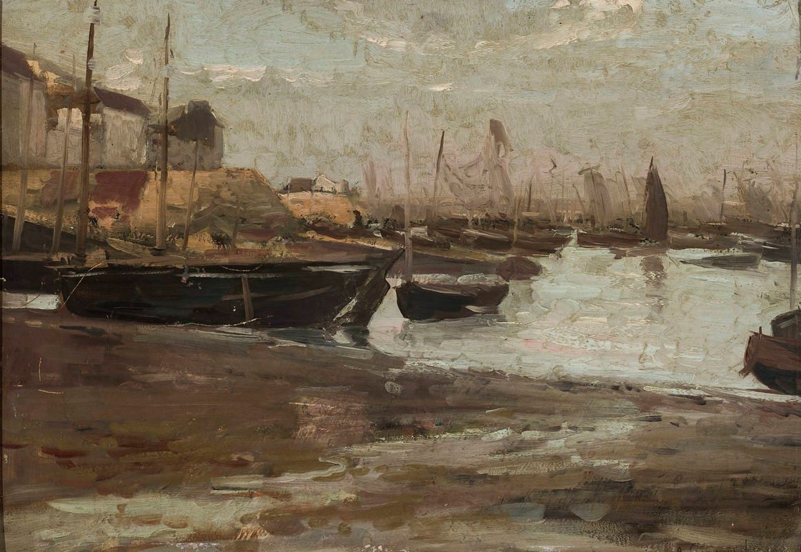 Aleksander Gierymski - Fishing port, sketch