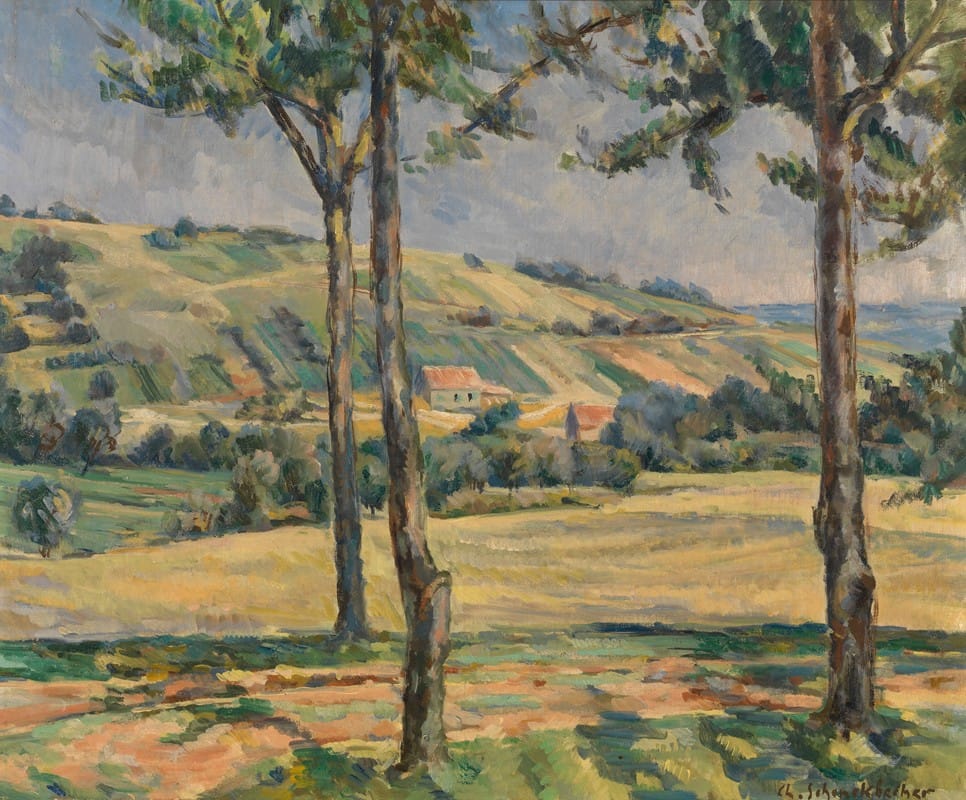 François-Charles Schenckbecher - Landscape with three trees