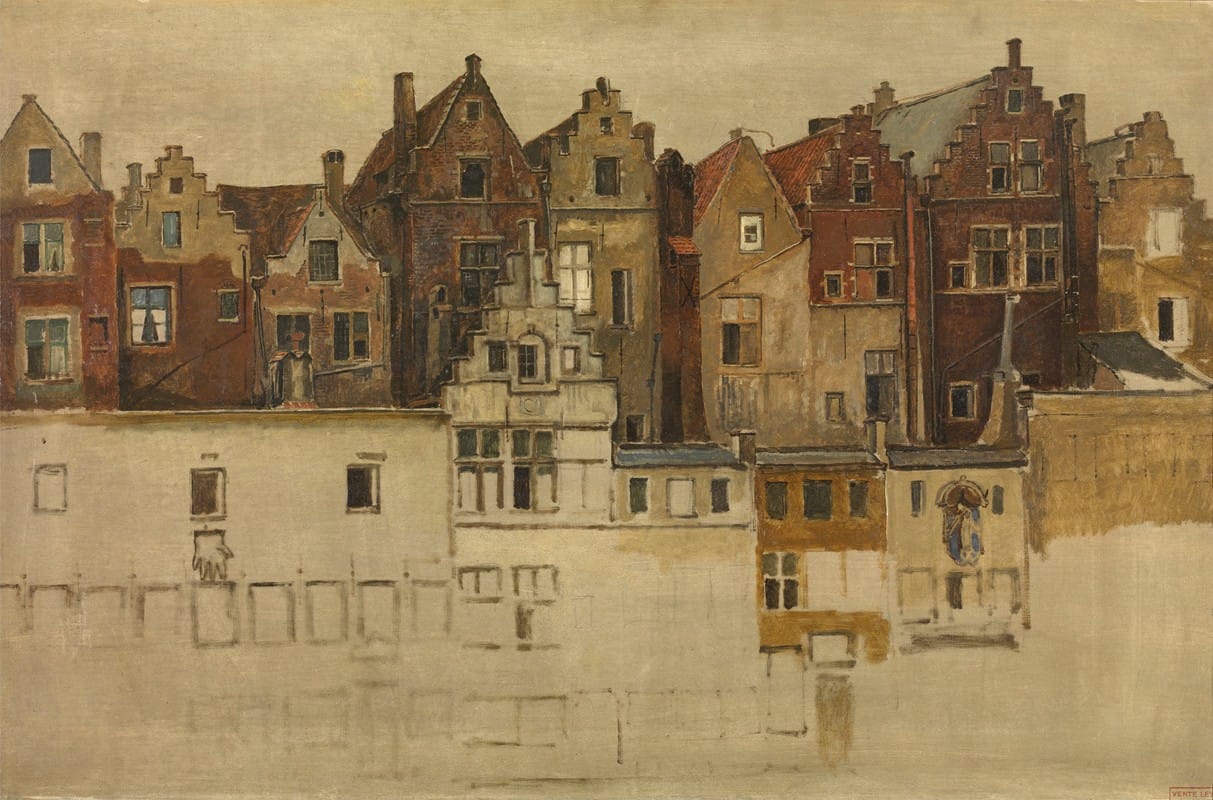 Henri Leys - Houses of Old Antwerp, Handschoenmarkt