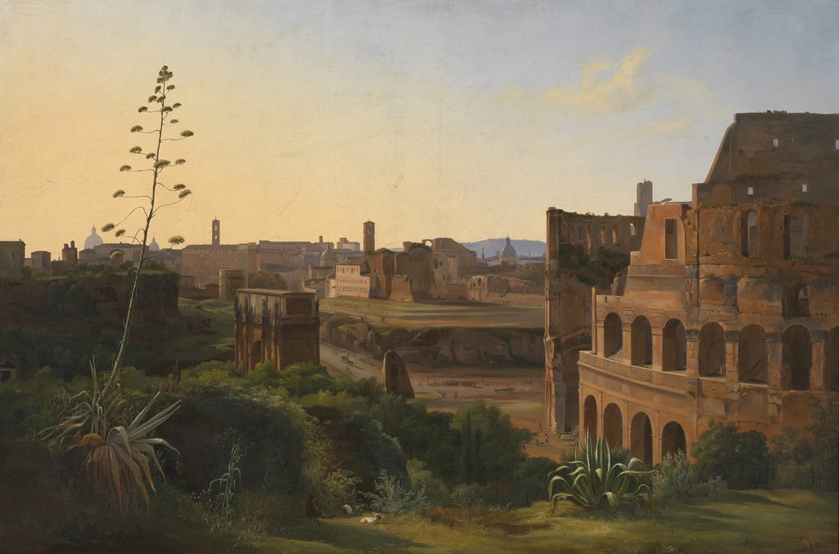 Jodocus Sebastiaen van den Abeele - View of the Colosseum in Rome