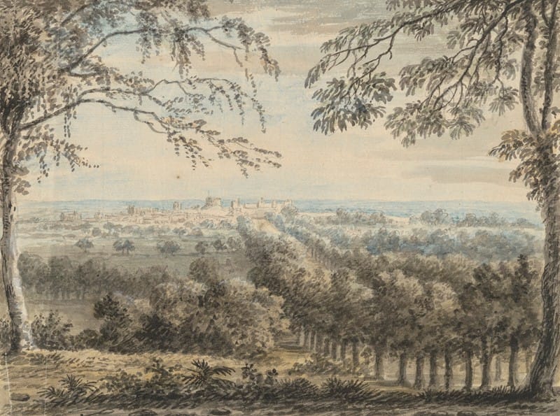 Anthony Devis - A view of Windsor Castle and The Long Walk from Snow Hill