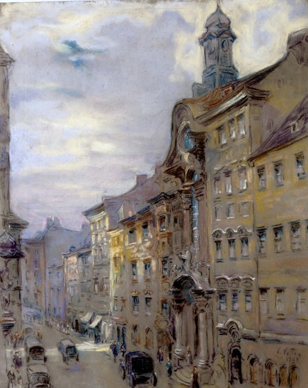 Charles Vetter - Die Sendlinger Straße in München (mit der Asamkirche)