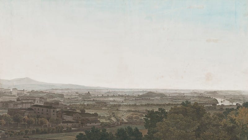 Giovanni Battista Lusieri - A panoramic view of Rome from the Aventine Hill towards the South