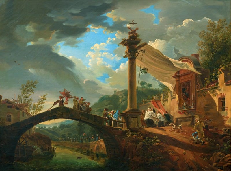 Giovanni Migliara - A Procession Interrupted by a Storm