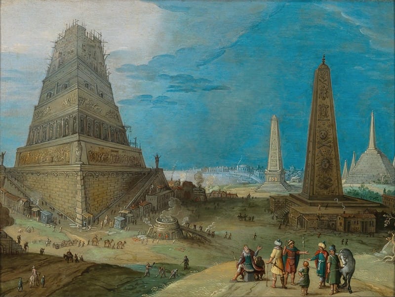 Hendrick van Cleve III - Nimrod supervising the construction of the Tower of Babel