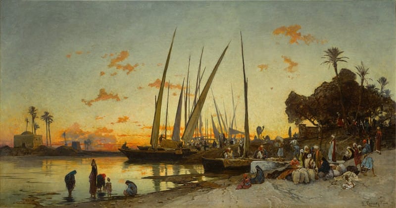 Hermann Corrodi - Feluccas on the Nile