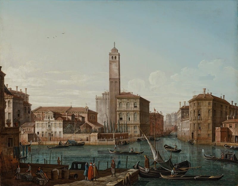 Pietro Bellotti - Venice with the Grand Canal, S. Geremia and the entrance to the Cannaregio