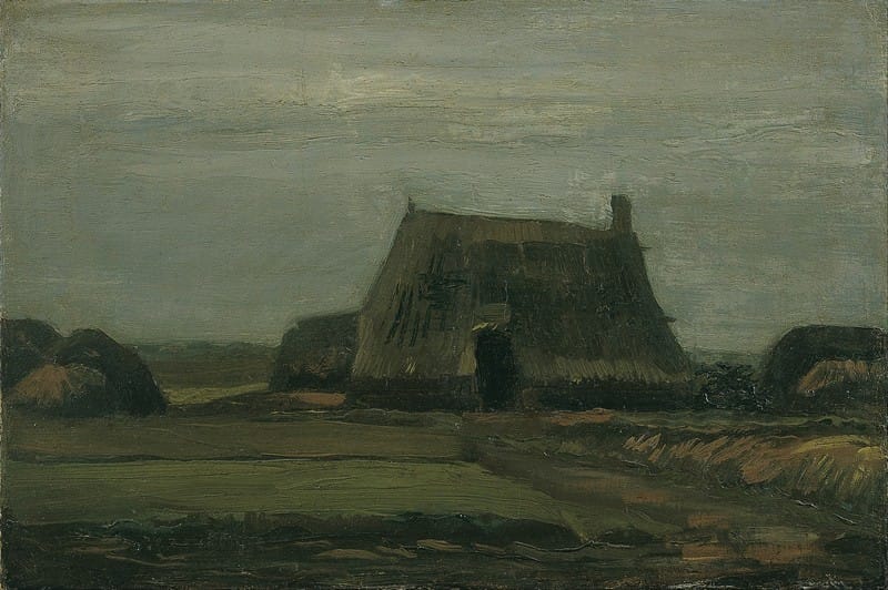 Vincent van Gogh - Farm with stacks of peat
