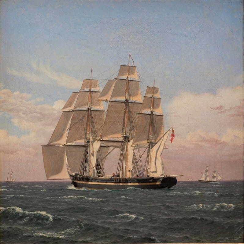 Christoffer Wilhelm Eckersberg - The corvette Najaden under sail