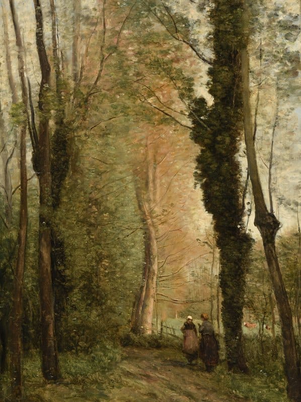 Jean-Baptiste-Camille Corot - Un chemin sous les arbres au printemps
