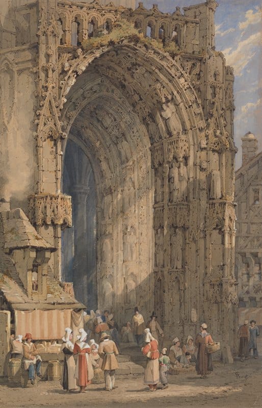Samuel Prout - The Porch, Reims Cathedral