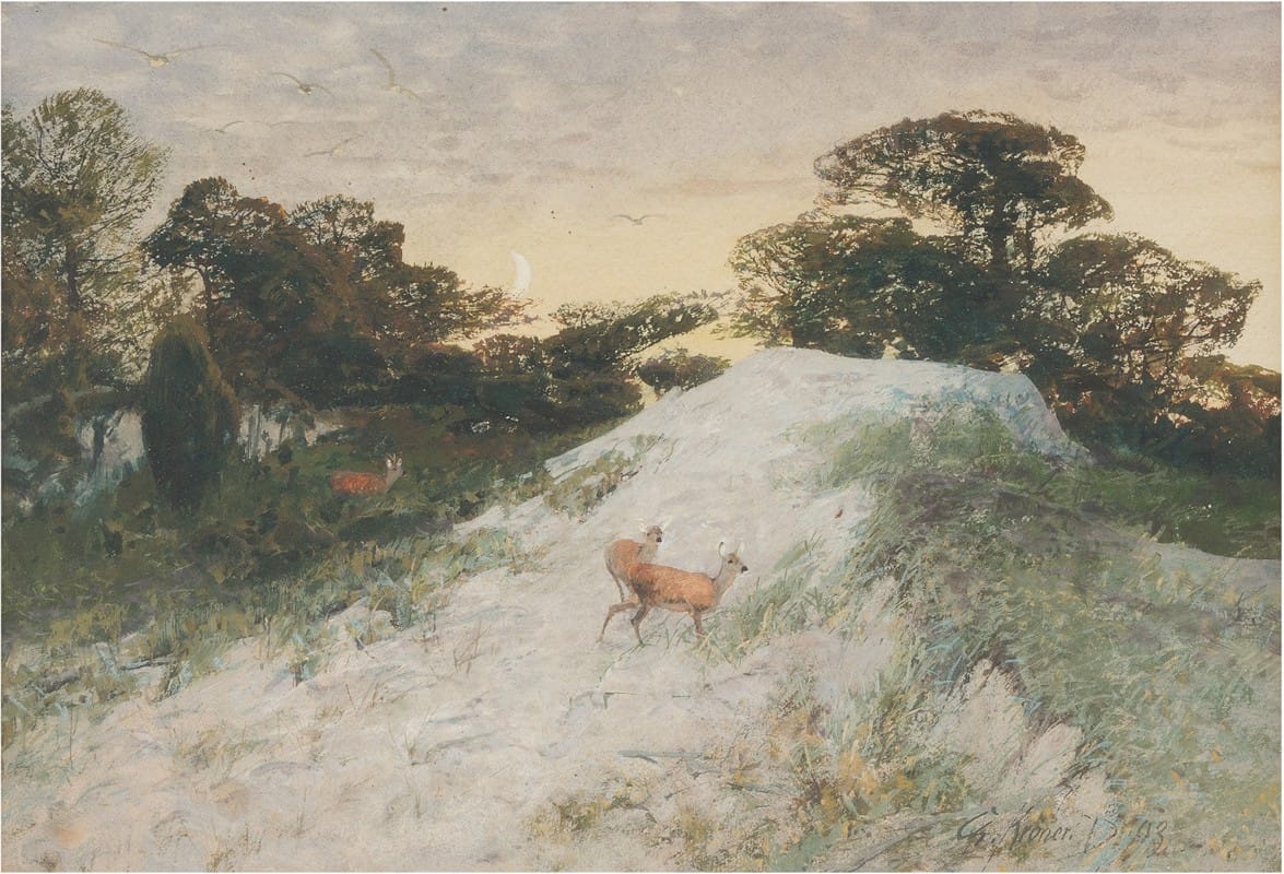 Christian Kröner - Landscape With Red Deer
