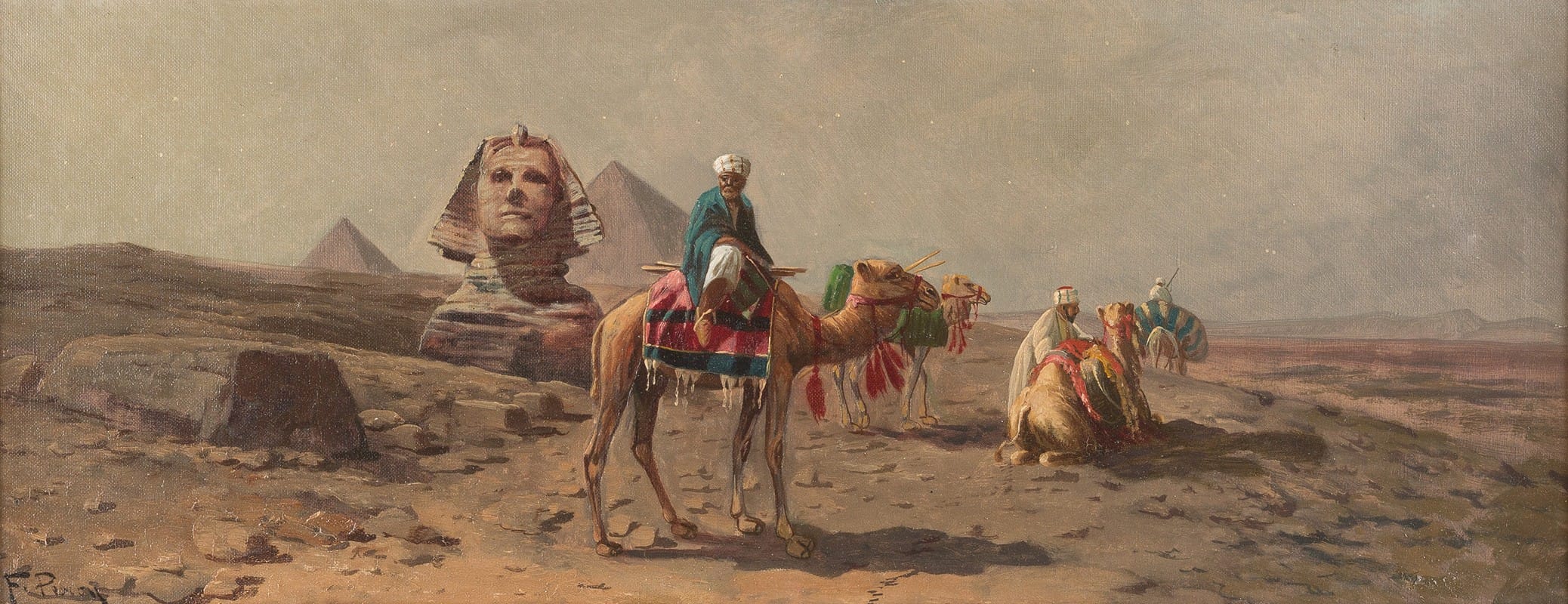 F. PERCY - Nocturnal rest at the pyramids of Gizeh