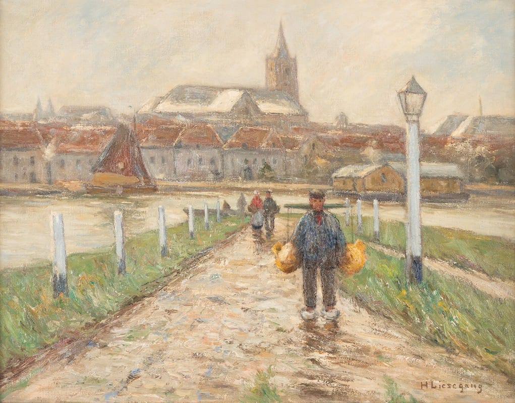 Helmuth Liesegang - Harbour town by the lower Rhine