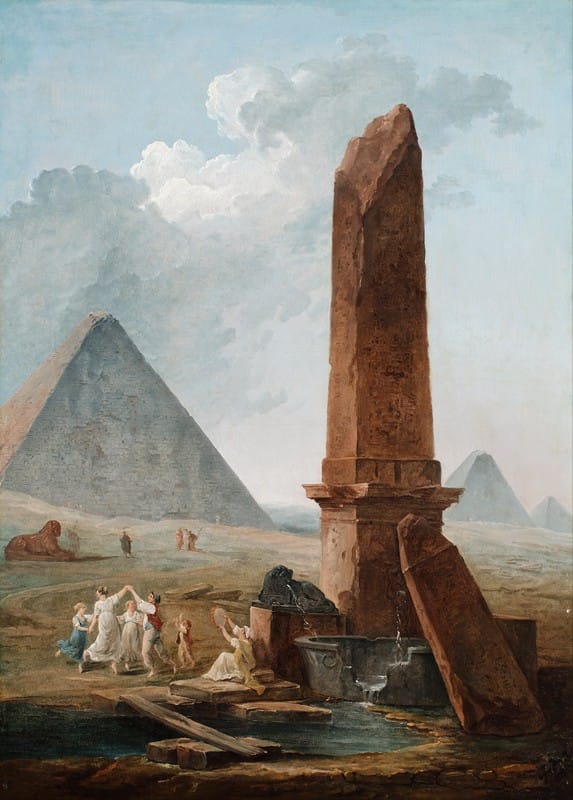 Hubert Robert - The Farandole Amidst Egyptian Monuments