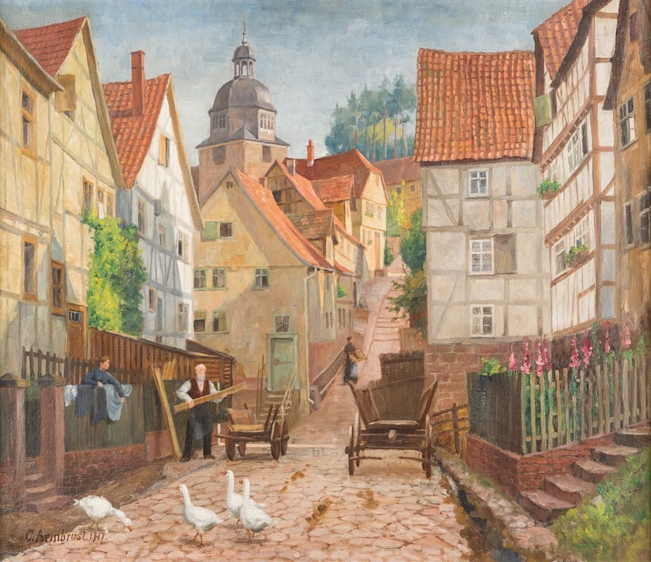 Karl Armbrust - Alley in historic Marburg town