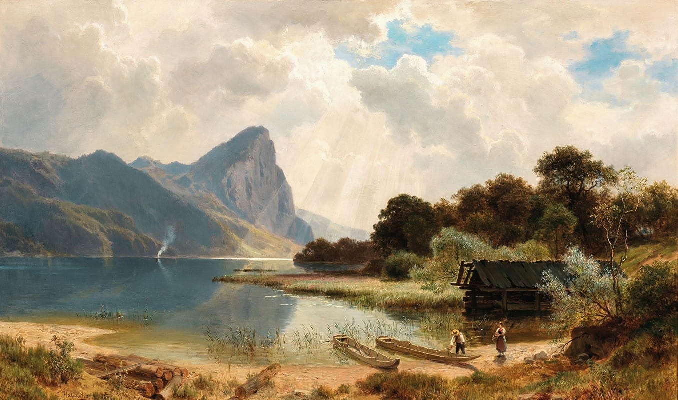 Ludwig Halauska - The Drachenstein on Lake Mondsee