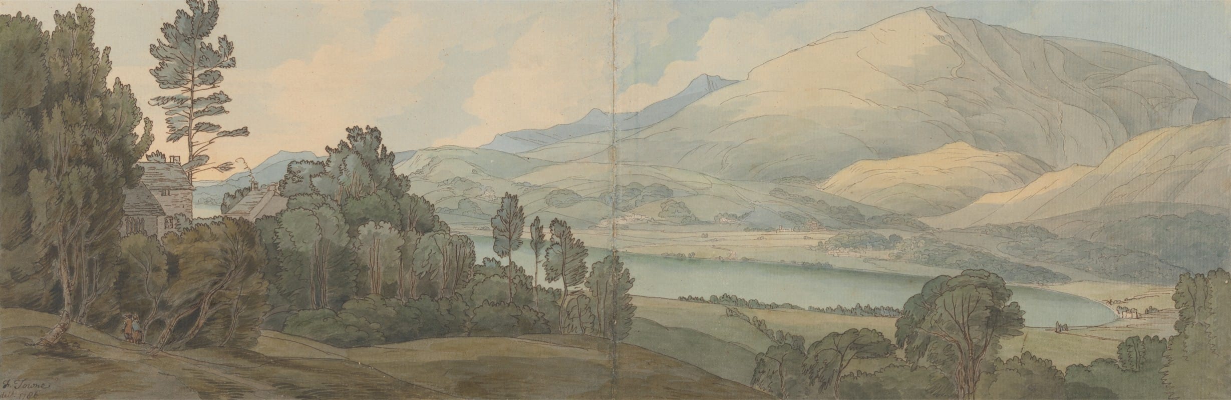 Francis Towne - View of Lake Coniston, Lancashire
